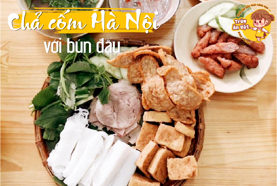 Bún đậu mắm tôm với chả cốm Hà Nội. Ảnh: Internet.