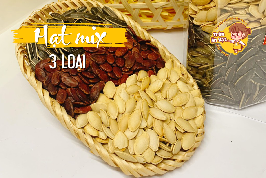 Hạt mix 3 loại, hạt dưa,bí, hướng dương