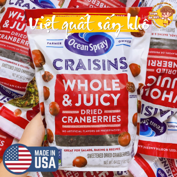 Quả Việt Quốc sấy khô Ocean Spray Craisins Whole Dried Cranberries