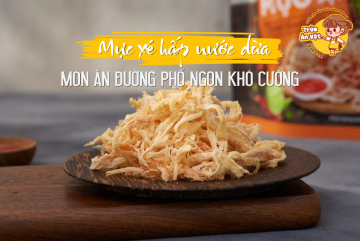 Mực xé hấp nước dừa-món ăn đường phố ngon khó cưỡng